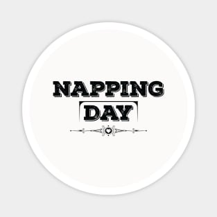 National Napping Day Black Magnet